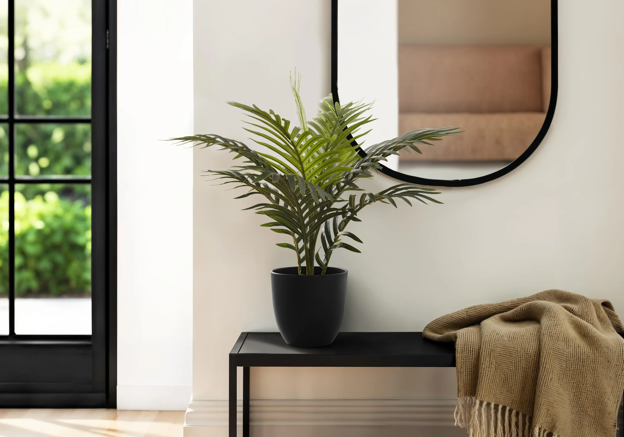 20" Palm Plant With 5" Black Pot - Green - Image 2