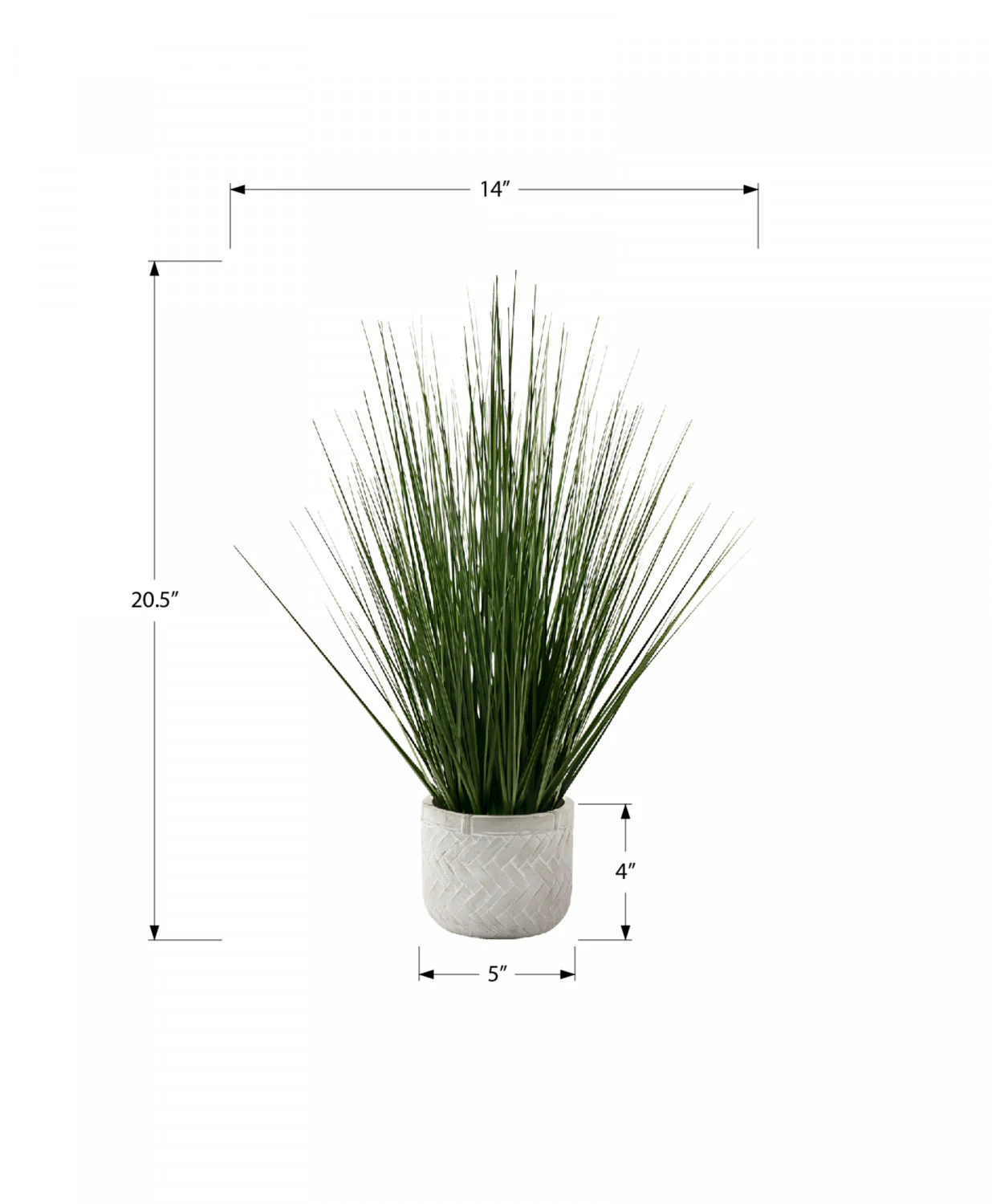 21" Grass Plant With 4" White Pot - Green - Image 3