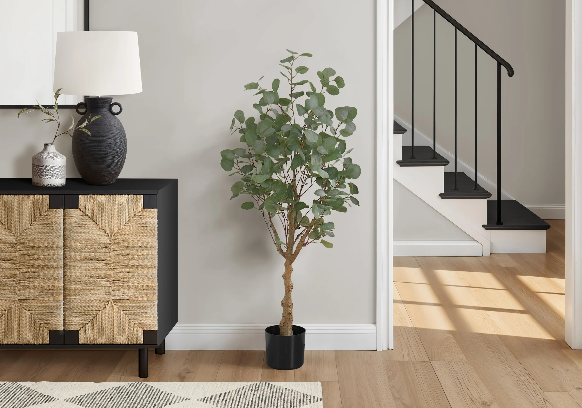 46" Eucalyptus Tree With 5" Black Pot - Green - Image 2