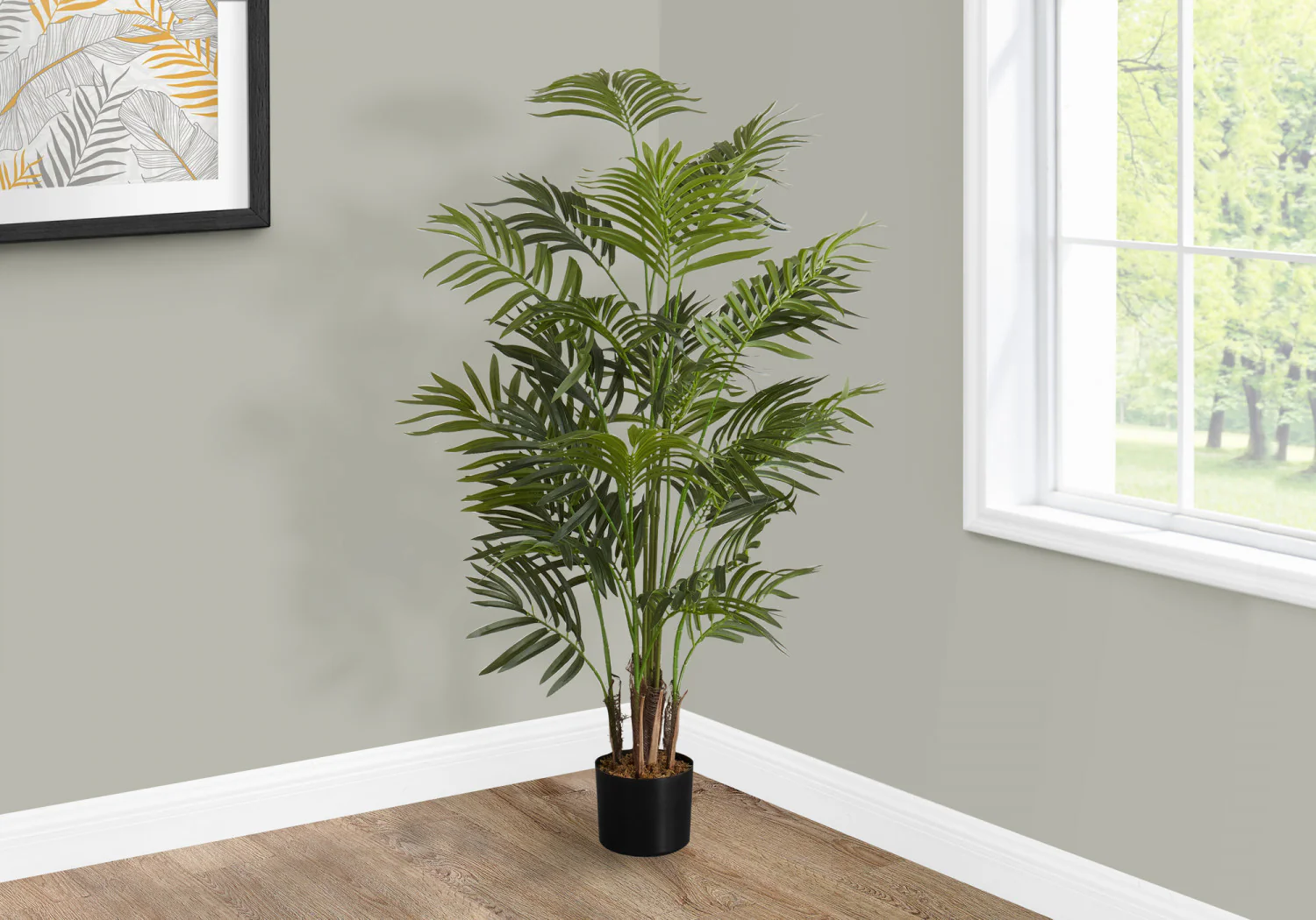 47" Areca Tree With 5" Black Pot - Green - Image 2