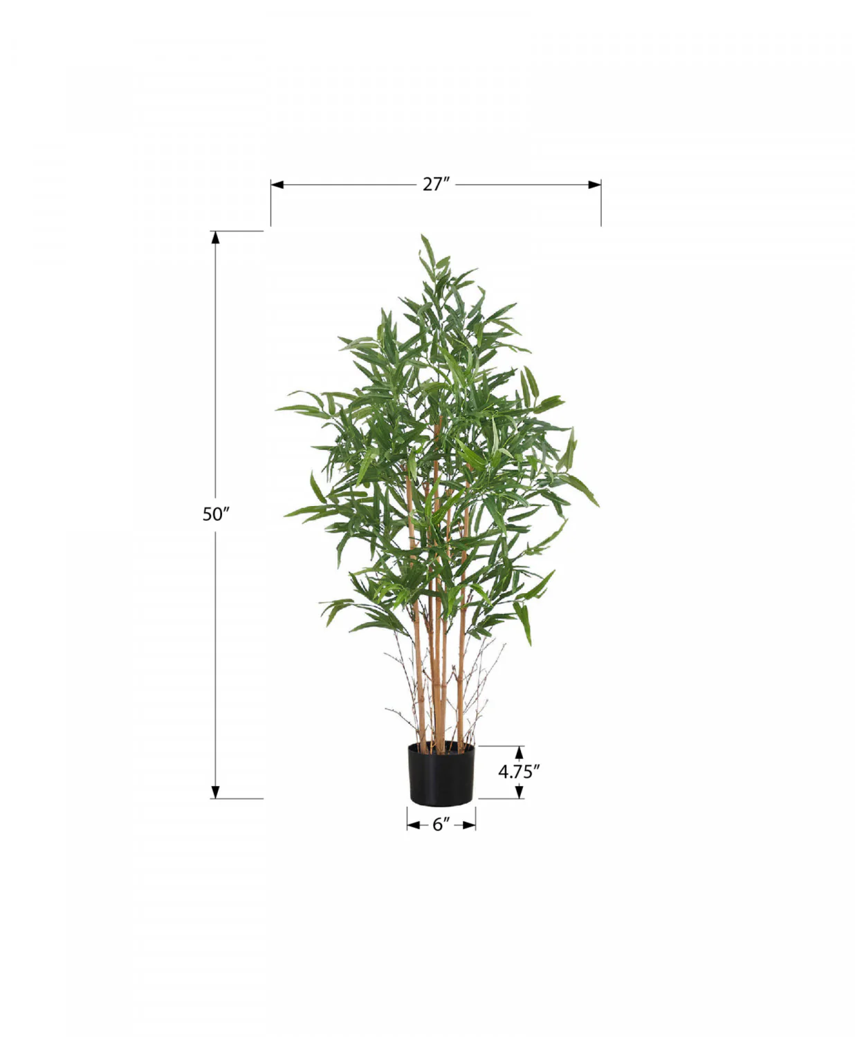 50" Bamboo Tree With 5" Black Pot - Green - Image 3