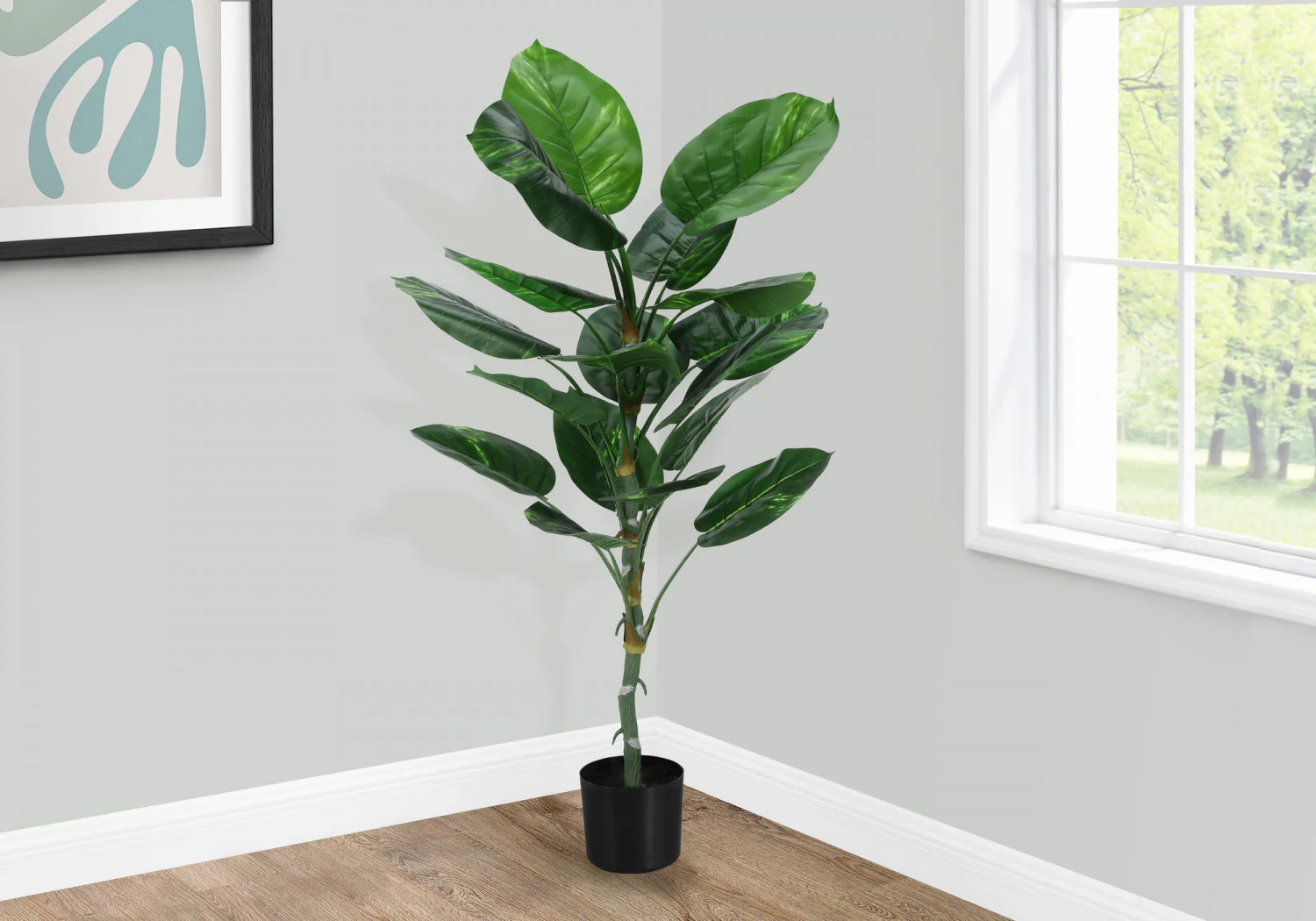 54" Dieffenbachia Tree With 6" Black Pot - Green - Image 2