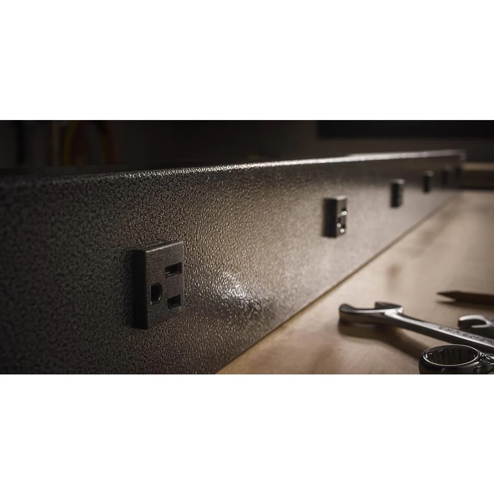 6' Wide 9-outlet Workbench Powerstrip - Hammered Granite Storage Solution - Image 3