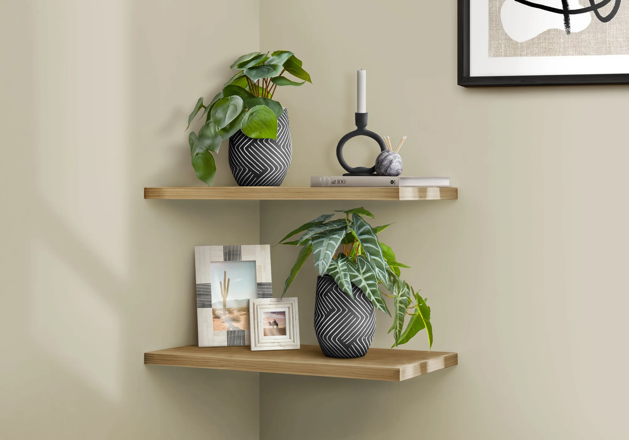 8" Eucalyptus and Grass Plants with 5" Black Pot - Green - Set of Two - Image 2