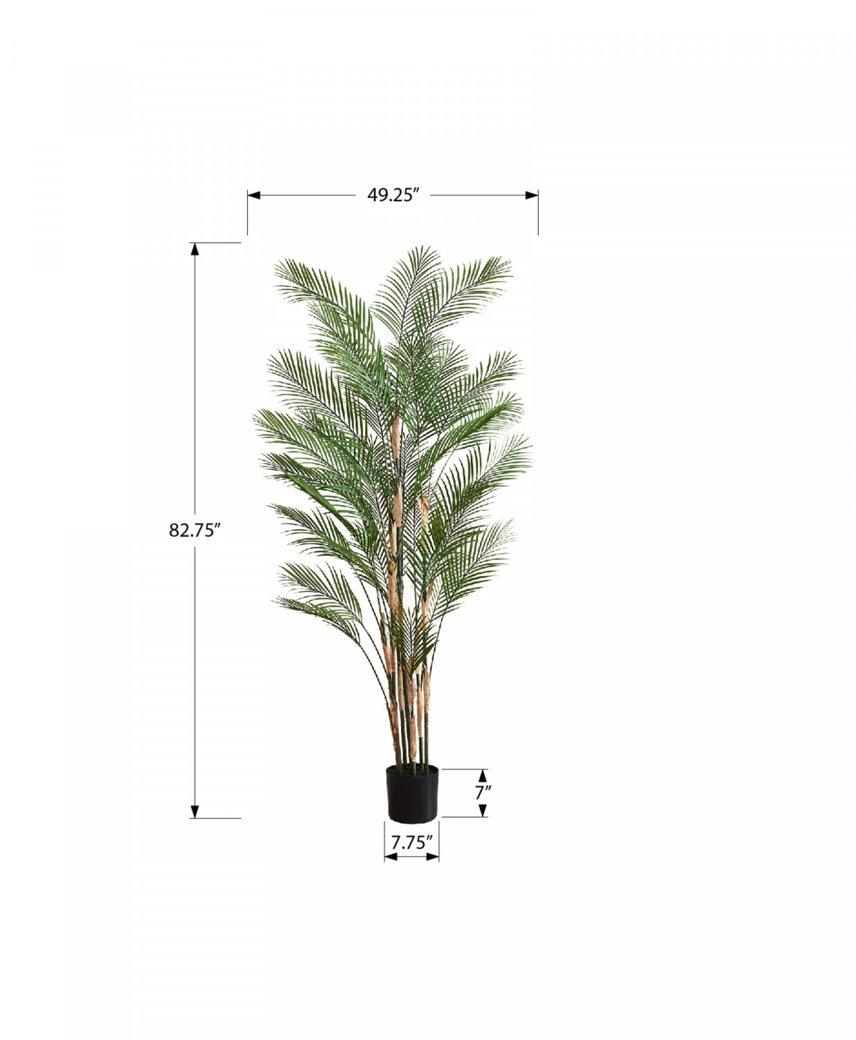 83" Palm Tree With 8" Black Pot - Green - Image 3