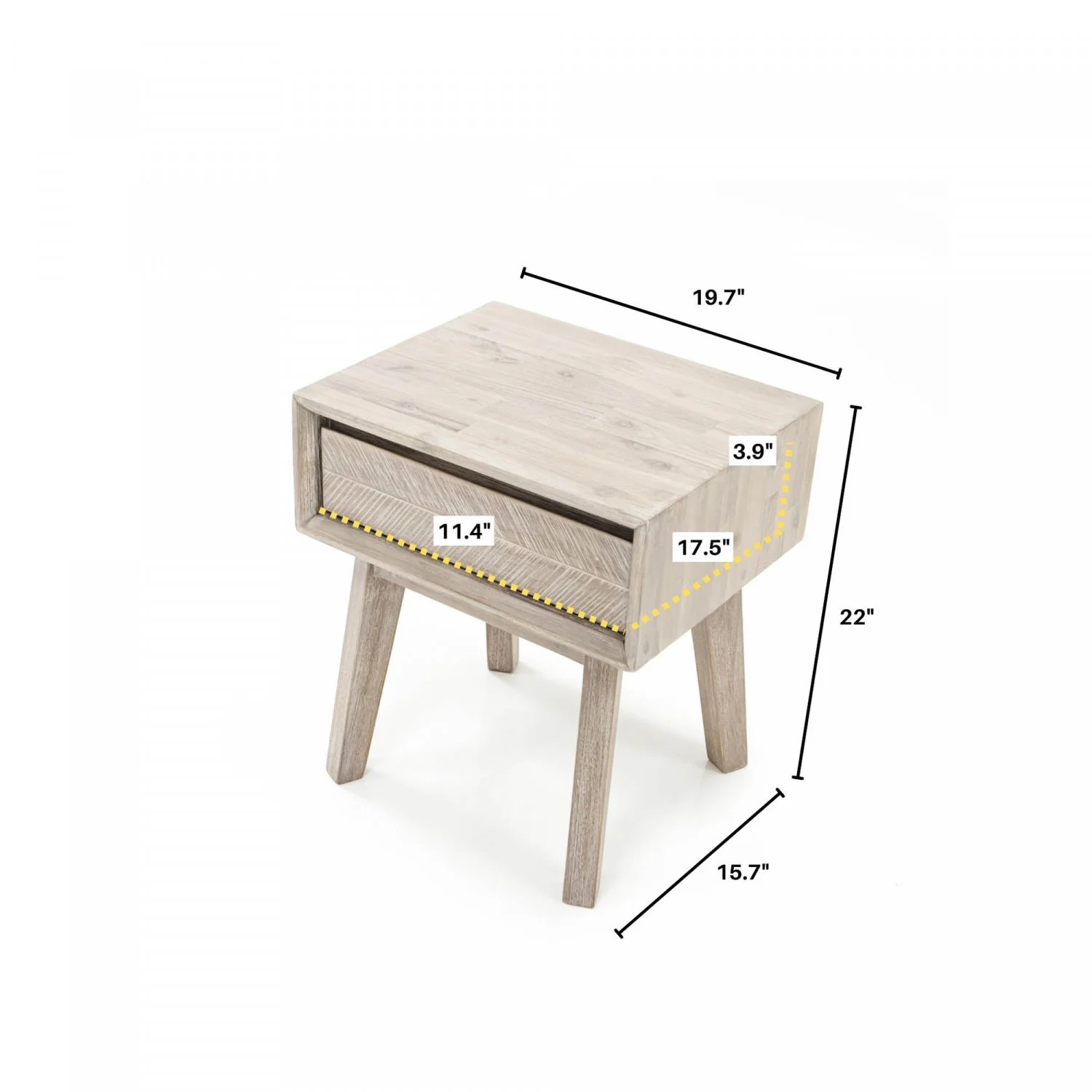 Abenra 1 Drawer Night Table - Light Driftwood - Image 3