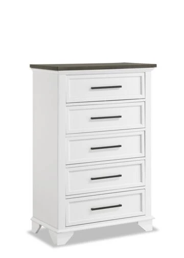 Abigail 5-Piece Queen Bedroom Package - White and Grey - Image 3