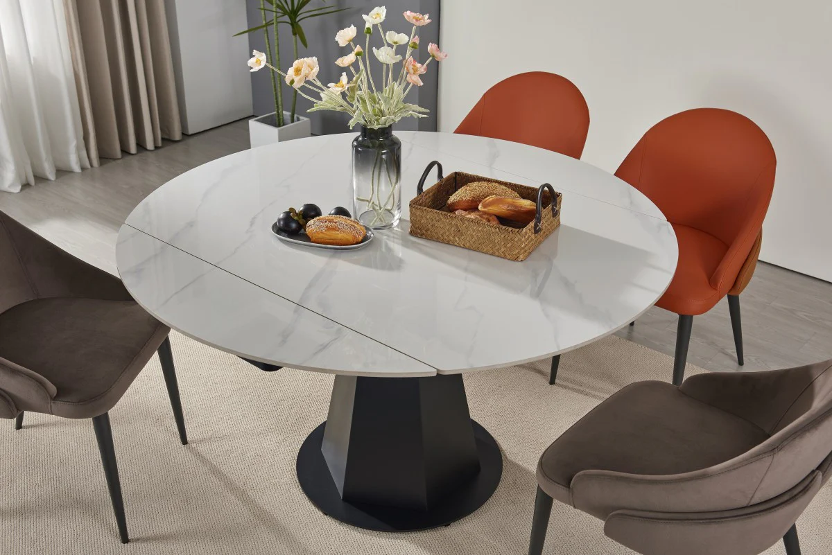 Akira Extendable Dining Table - Snowy White - Image 5