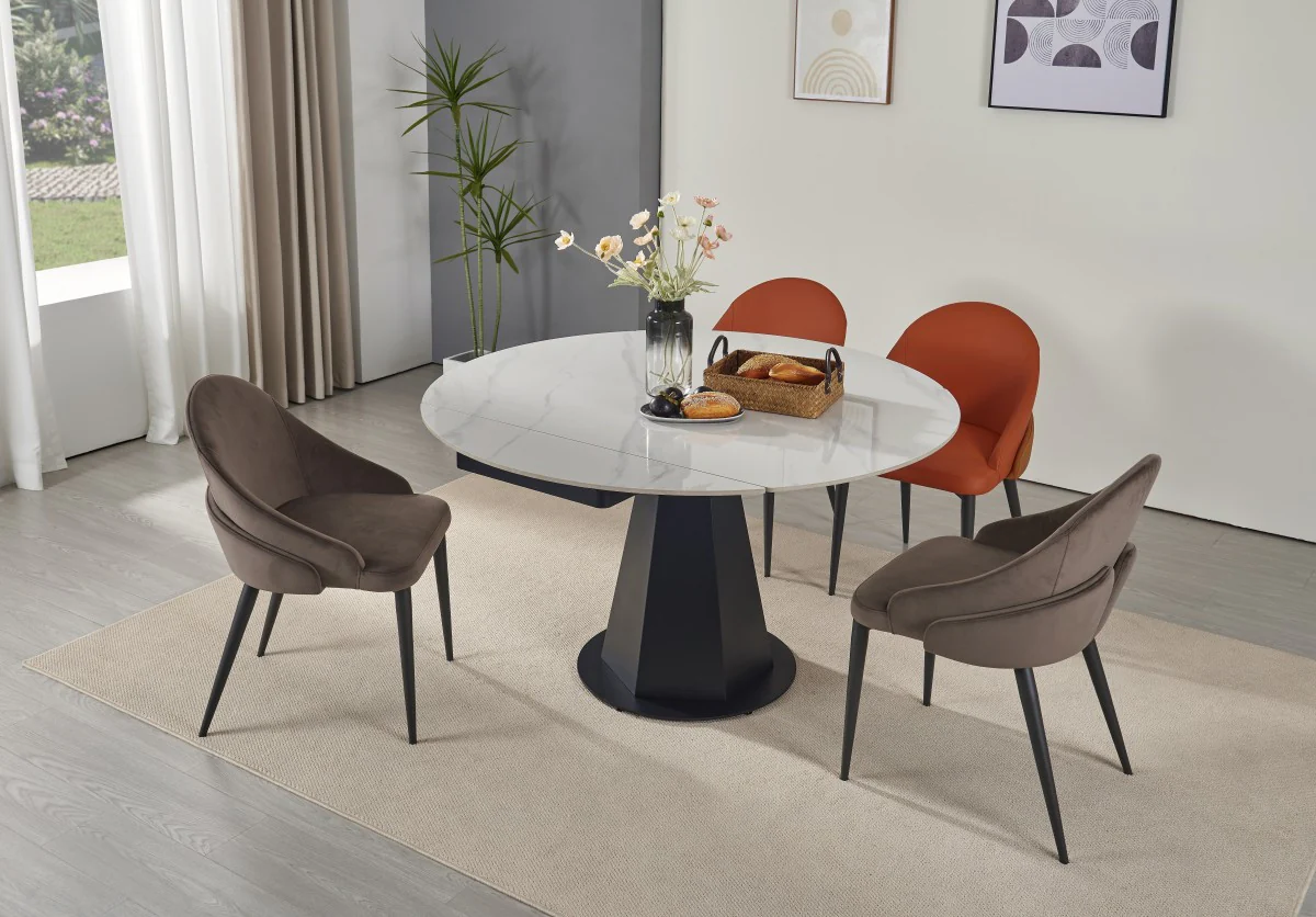 Akira Extendable Dining Table - Snowy White - Image 6