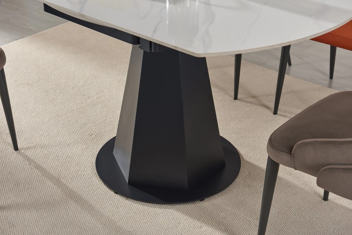 Akira Extendable Dining Table - Snowy White - Image 7