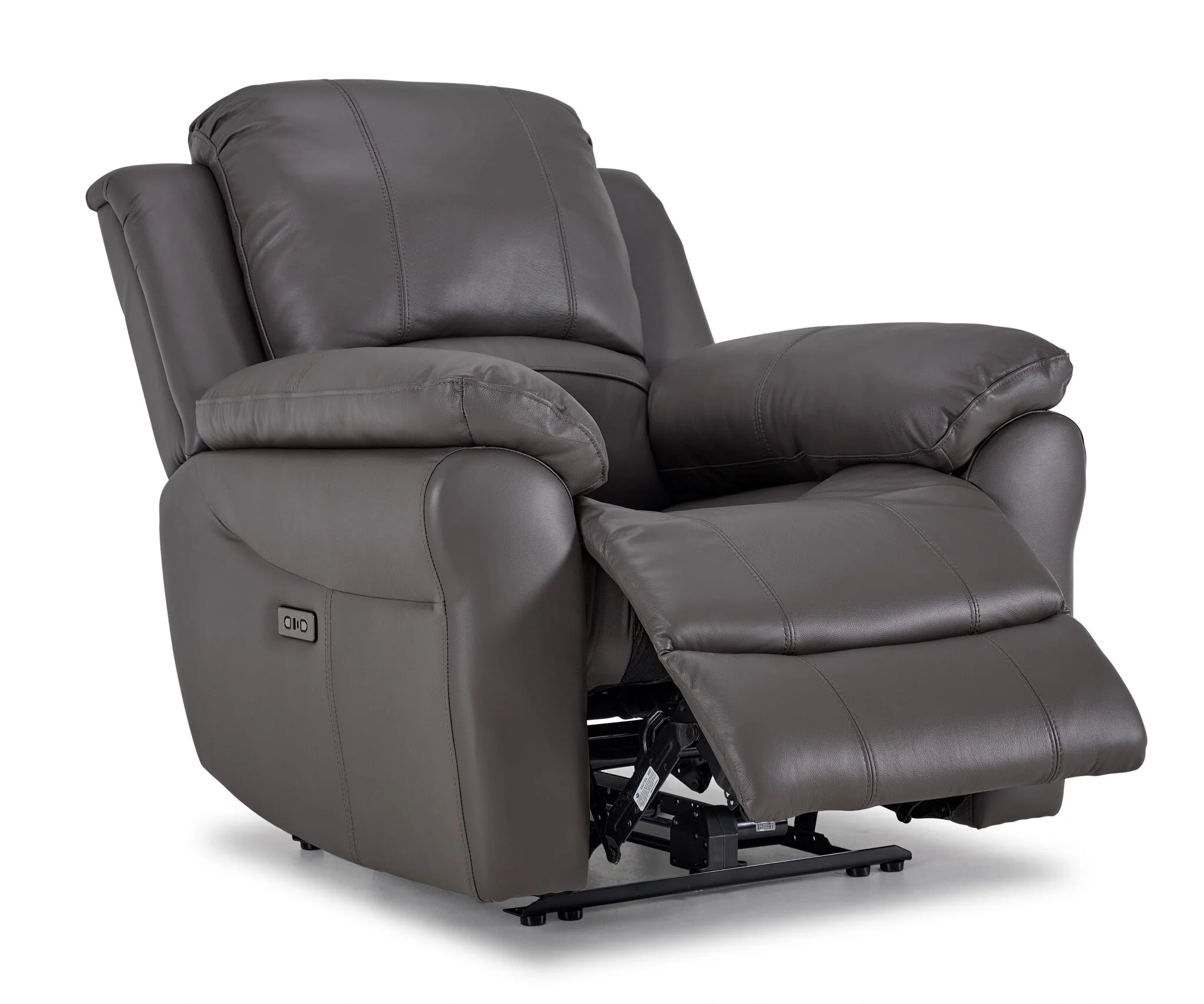 Alba Leather Power Recliner - Grey - Image 3