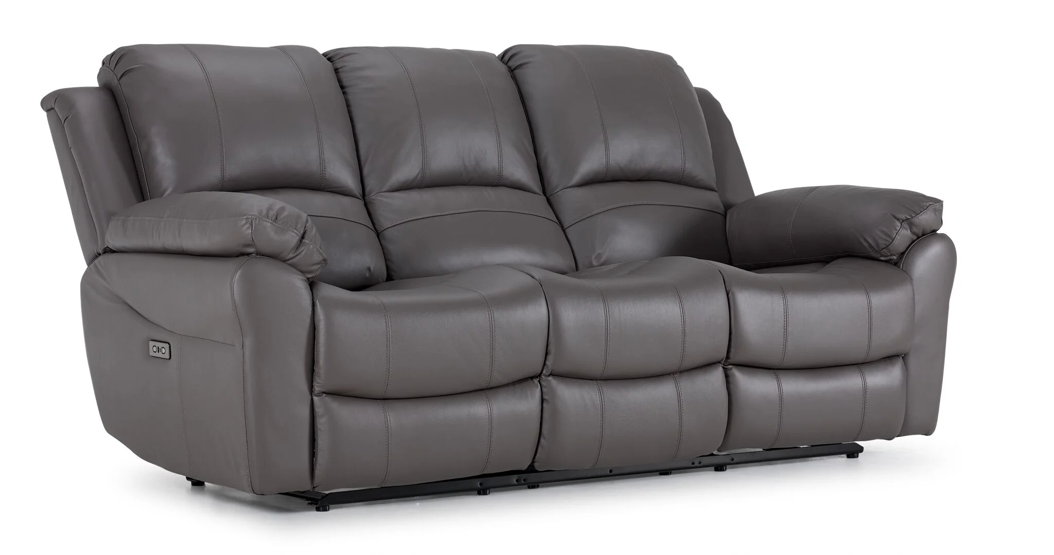 Alba Leather Power Reclining Sofa and Loveseat Set - Grey - Image 2