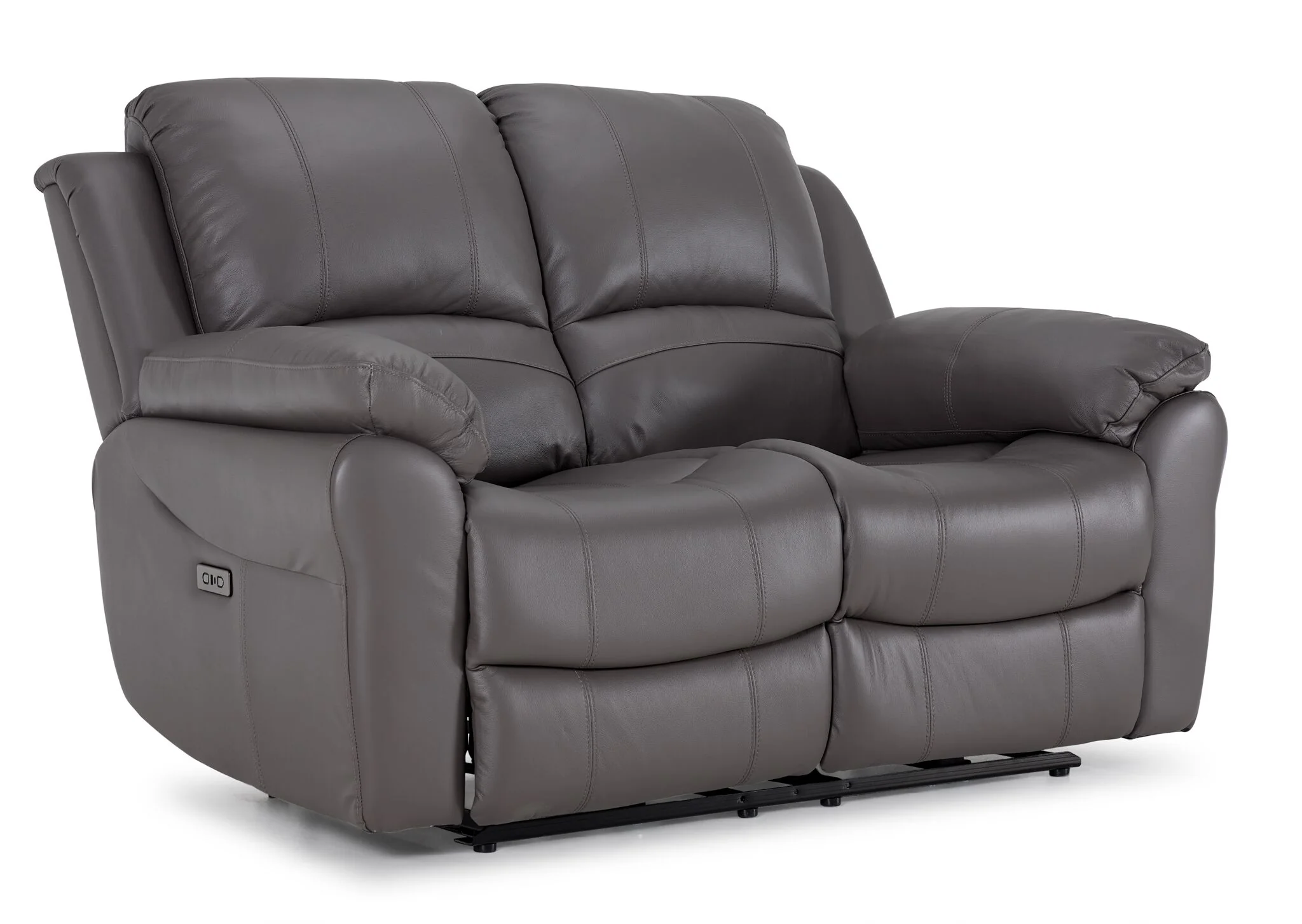 Alba Leather Power Reclining Sofa and Loveseat Set - Grey - Image 3
