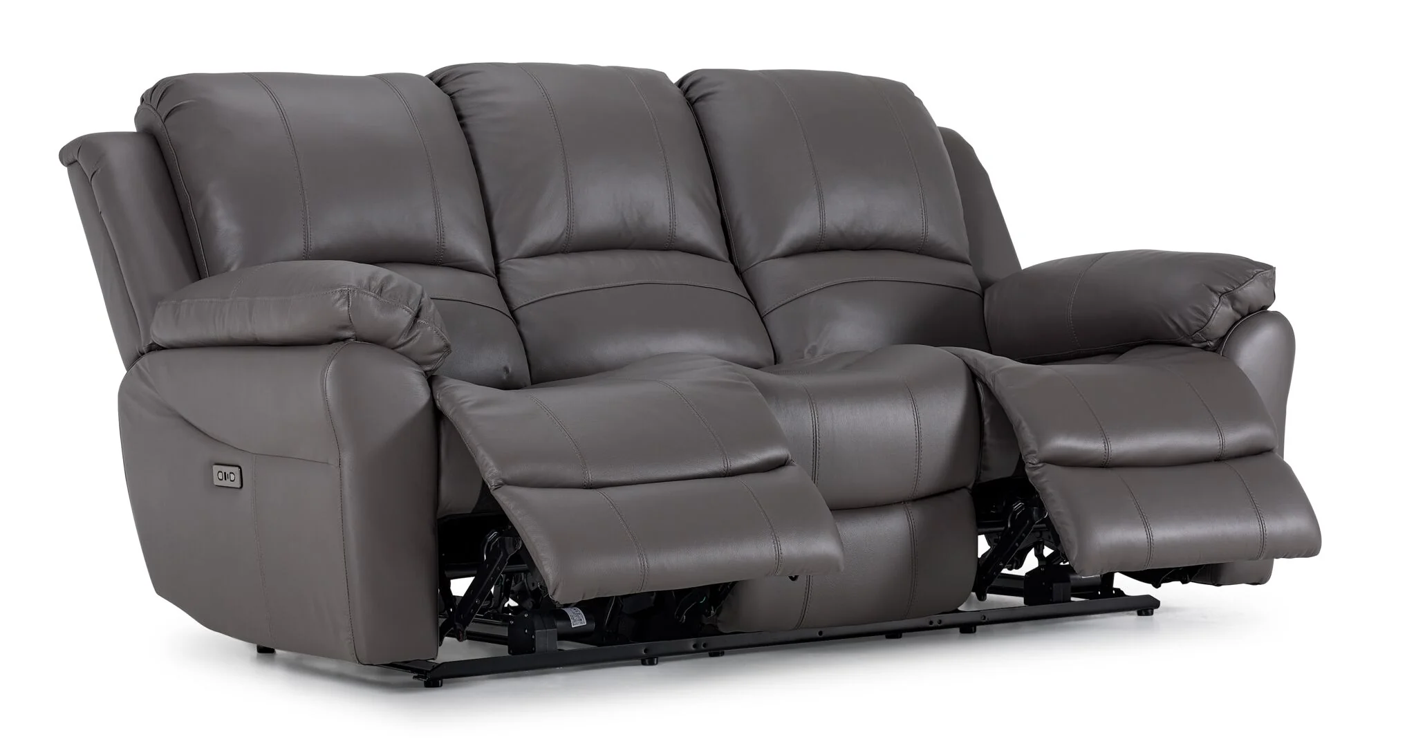 Alba Leather Power Reclining Sofa - Grey - Image 3