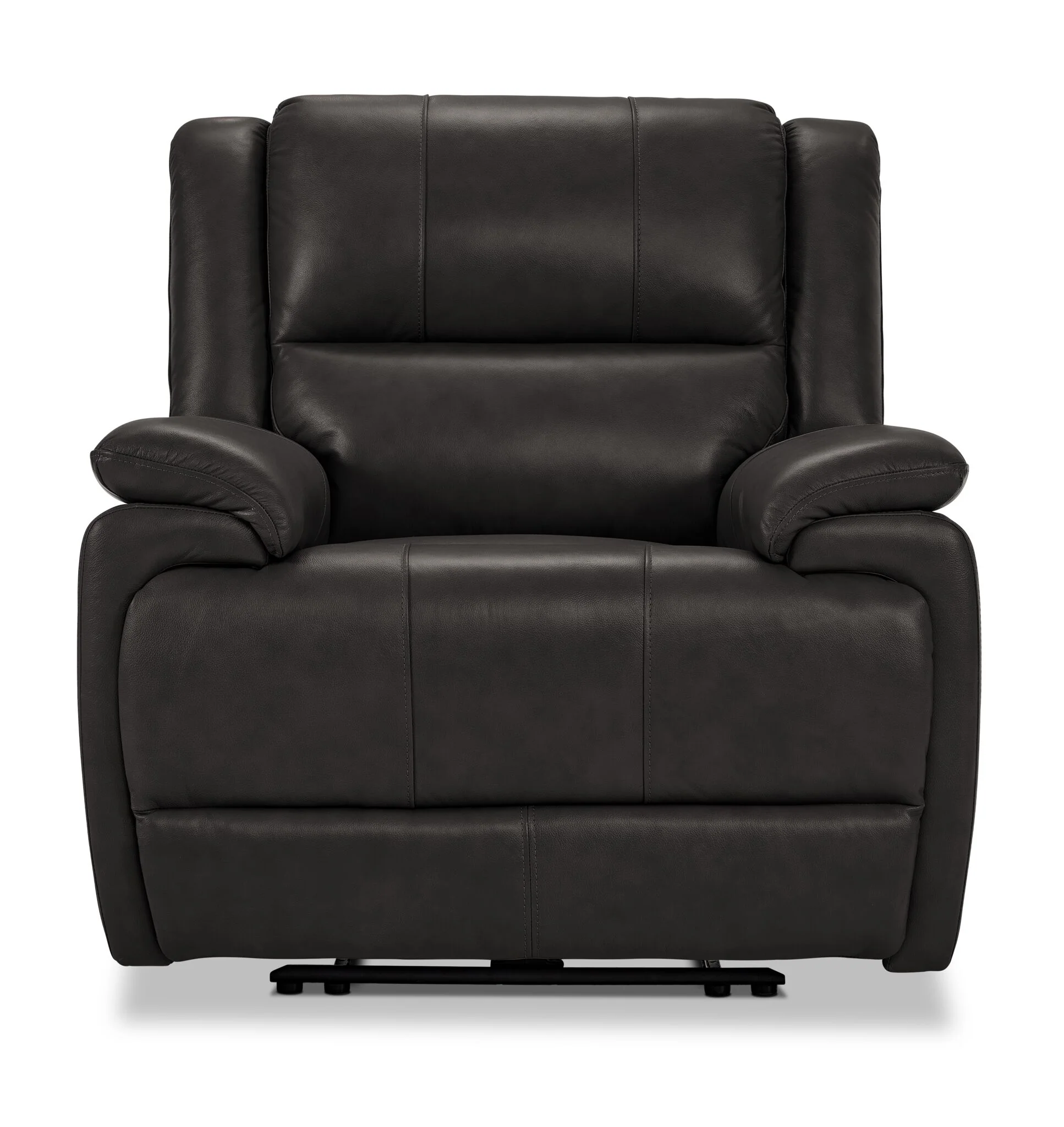 Allie Leather Dual Power Recliner - Granite - Image 2