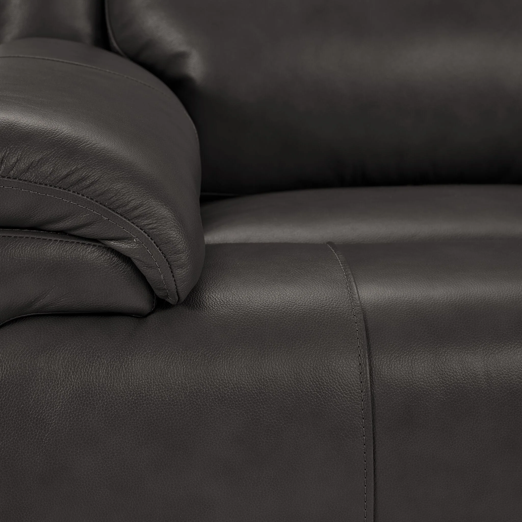 Allie Leather Dual Power Recliner - Granite - Image 3