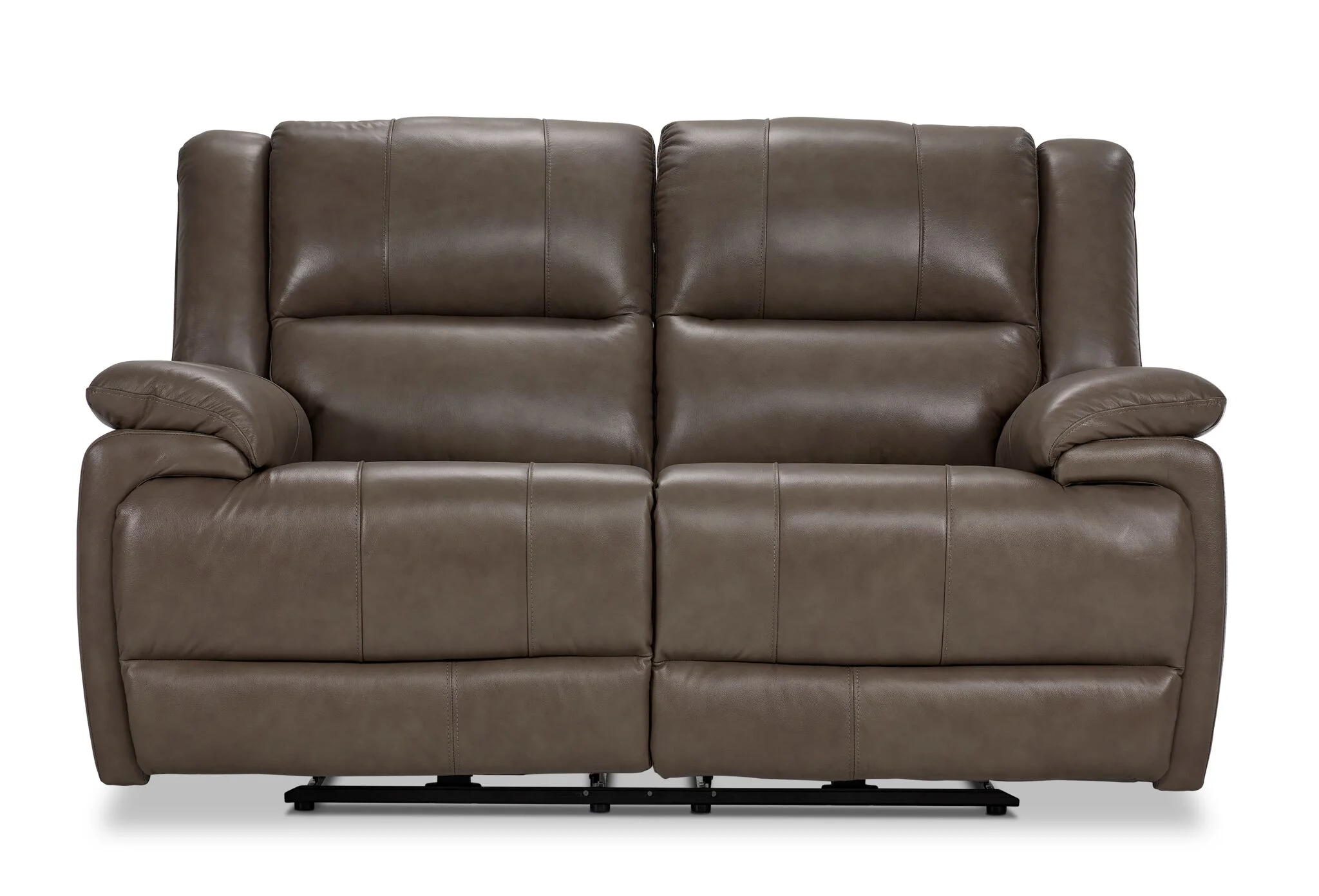 Allie Leather Dual Power Reclining Loveseat - Mocha - Image 2