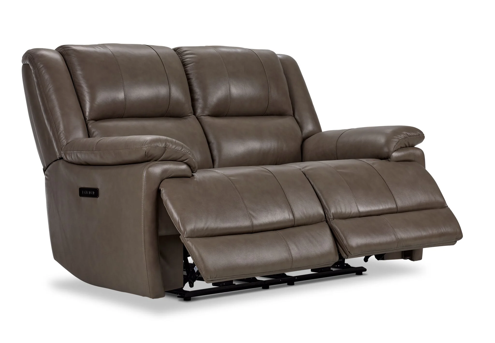 Allie Leather Dual Power Reclining Loveseat - Mocha - Image 4