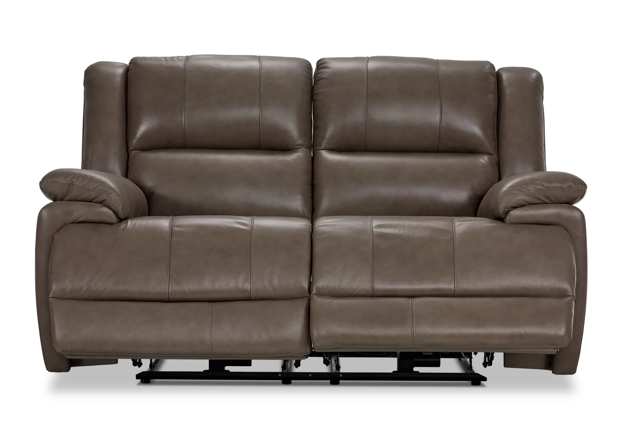 Allie Leather Dual Power Reclining Loveseat - Mocha - Image 5