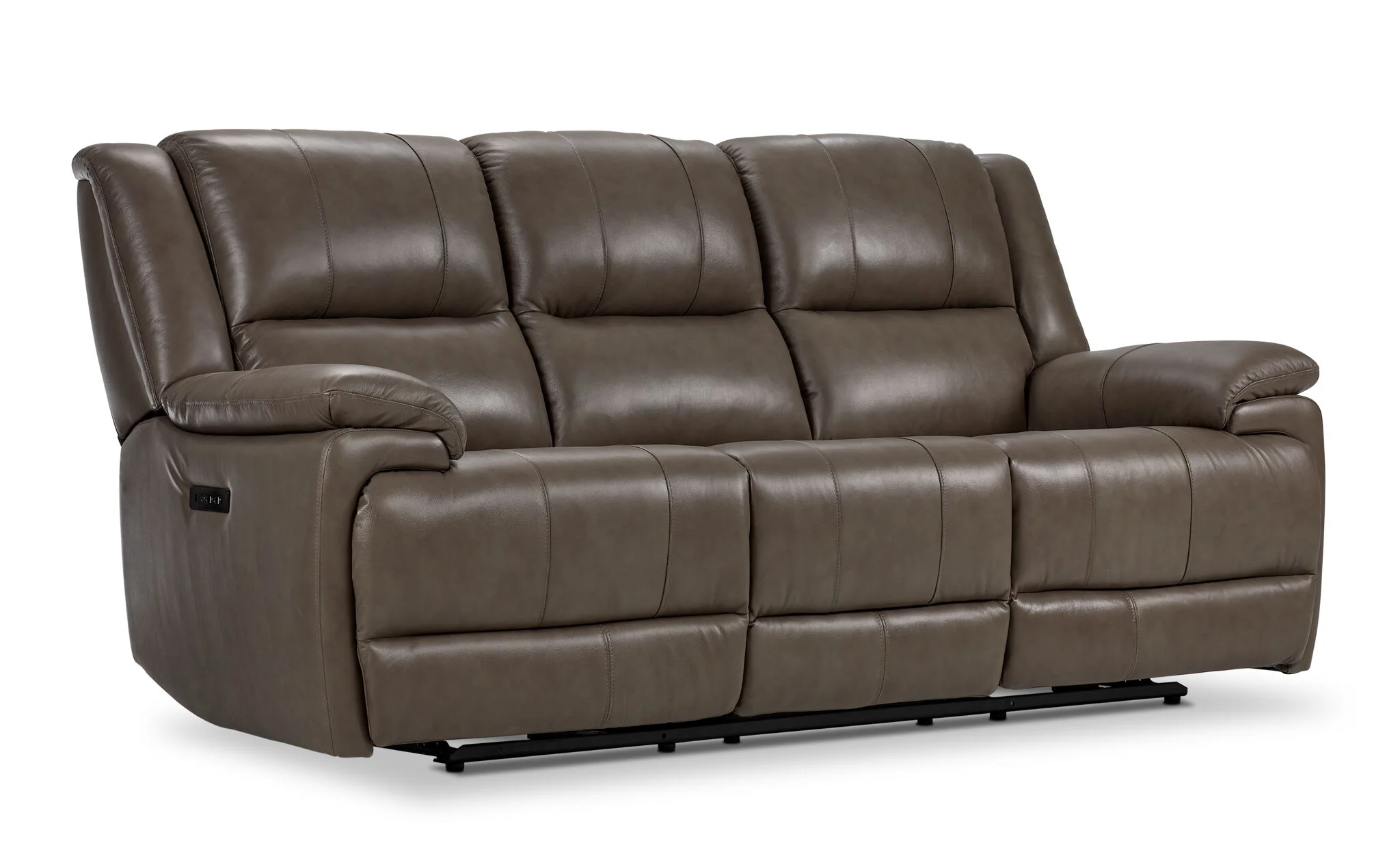 Allie Leather Dual Power Reclining Sofa and Loveseat Set - Mocha - Image 2