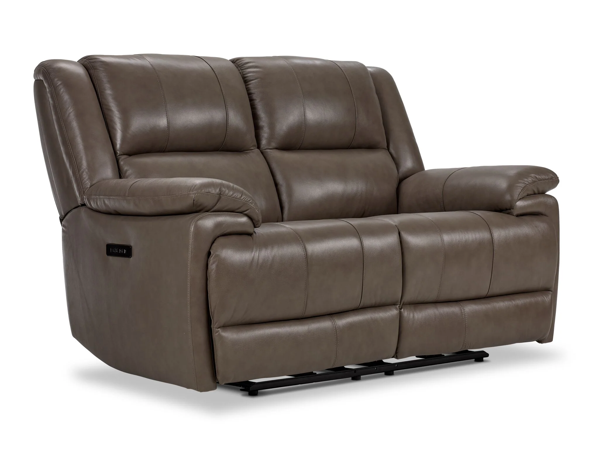 Allie Leather Dual Power Reclining Sofa and Loveseat Set - Mocha - Image 3