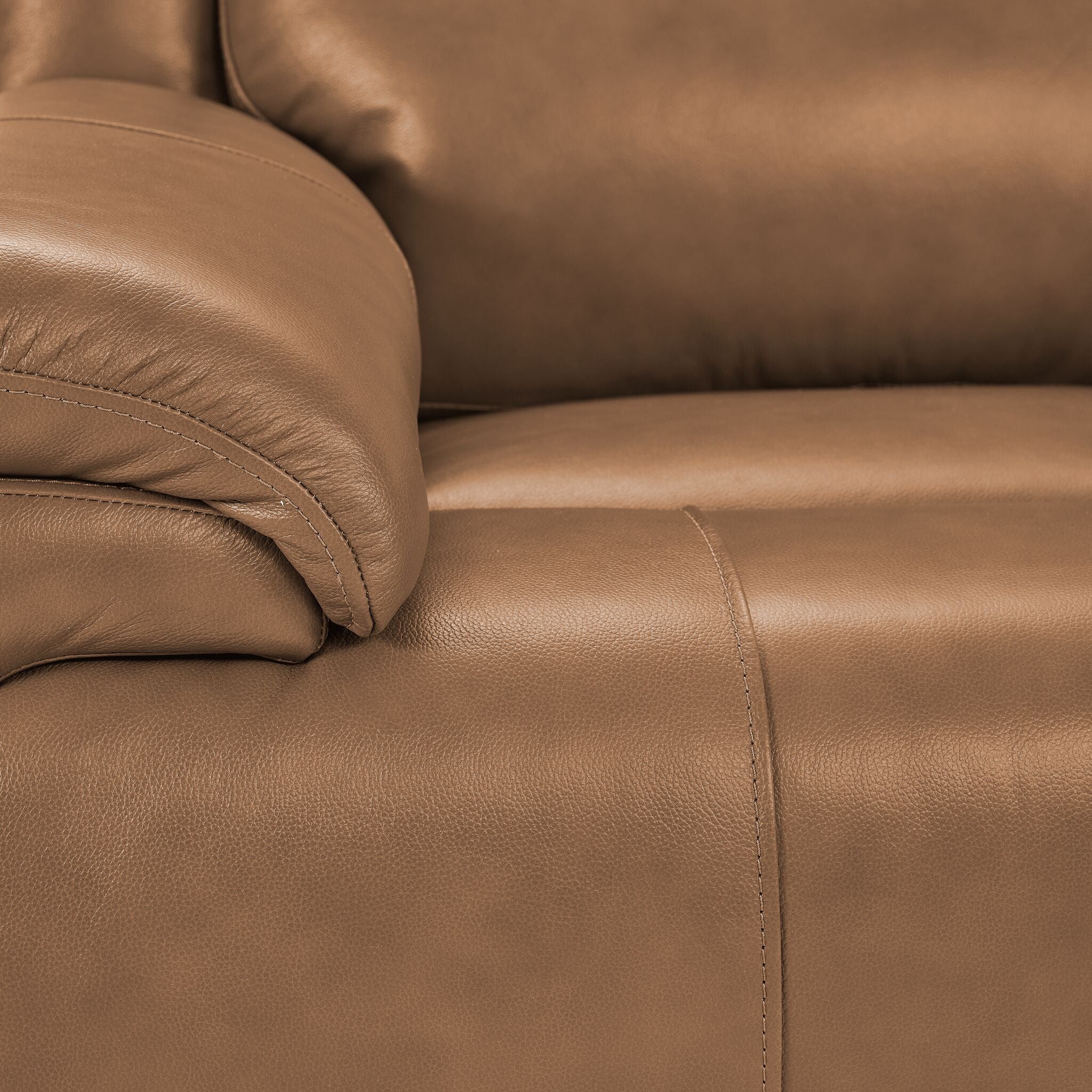 Allie Leather Dual Power Reclining Sofa and Recliner Set - Canyon - Image 5