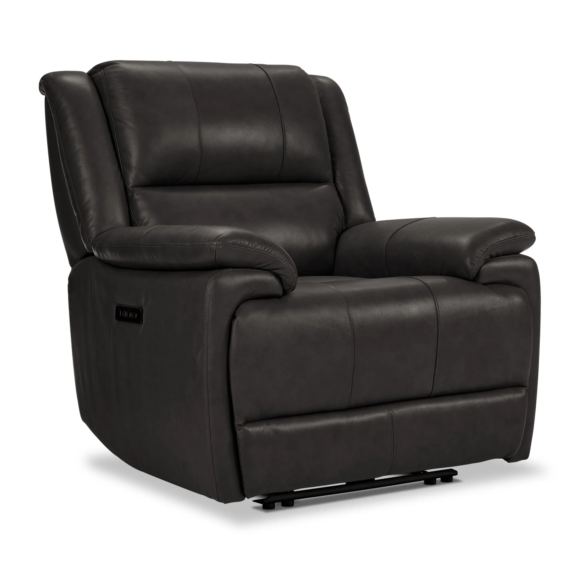 Allie Leather Dual Power Reclining Sofa and Recliner Set - Granite - Image 3
