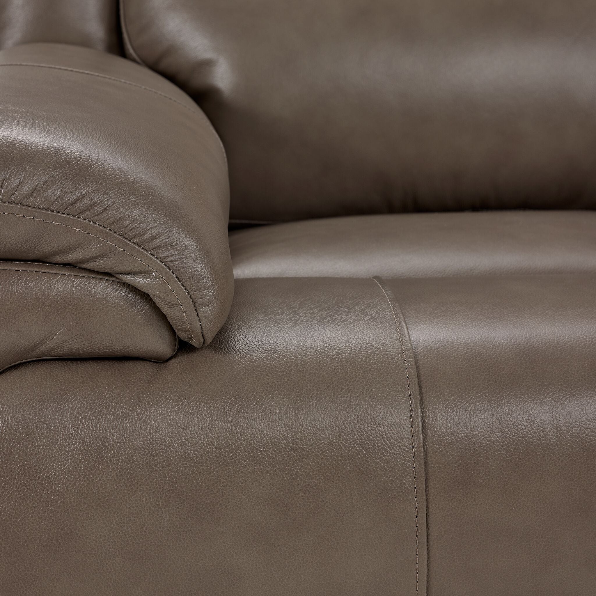 Allie Leather Dual Power Reclining Sofa and Recliner Set - Mocha - Image 5