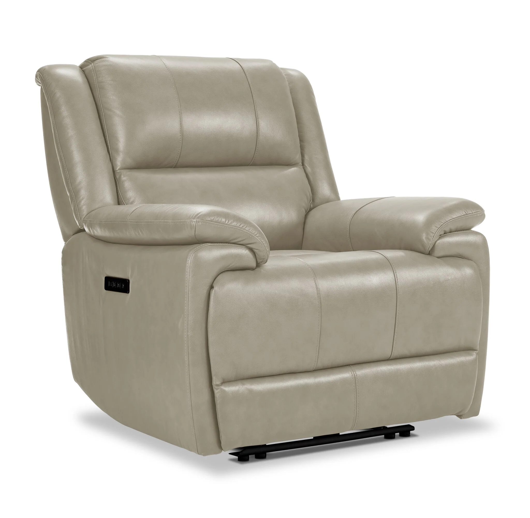 Allie Leather Dual Power Reclining Sofa, Loveseat and Recliner Set - Fog - Image 4
