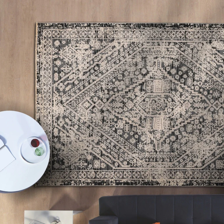 Alpena Traditional Rug - 5' x 8' - Black/Grey - Image 6