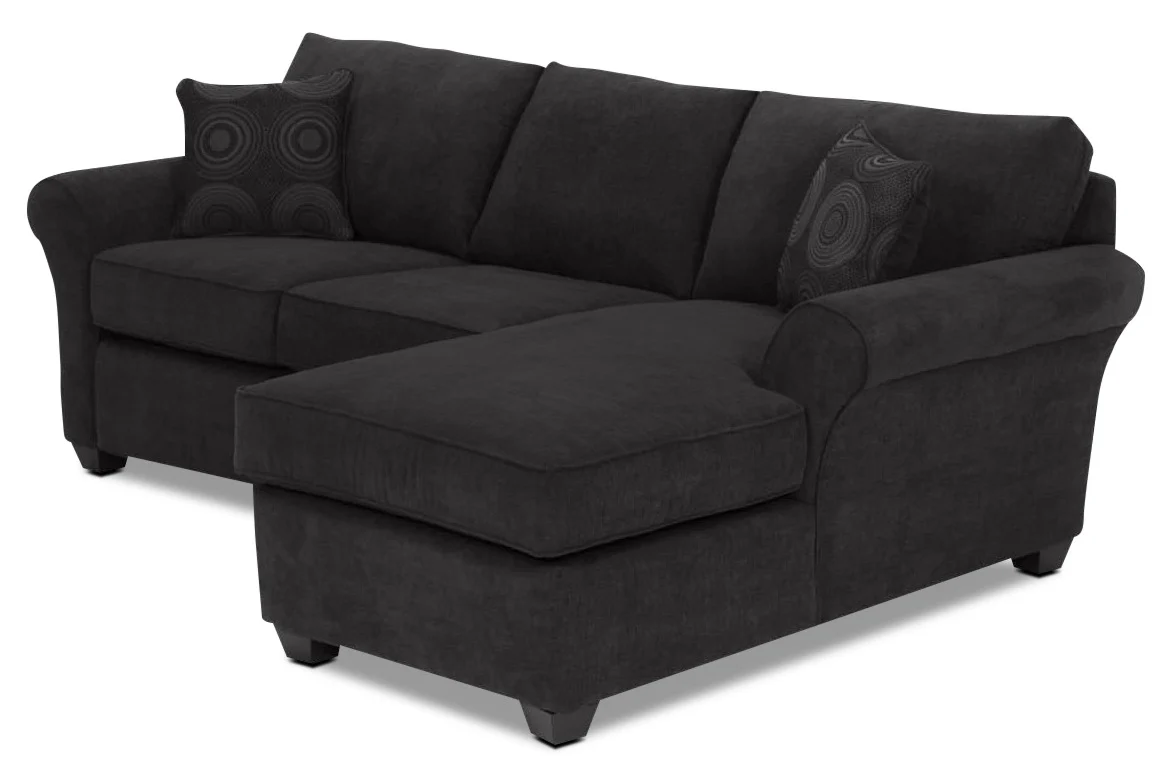 Althea 2-Piece Sectional with Right-Facing Chaise - Black - Image 5