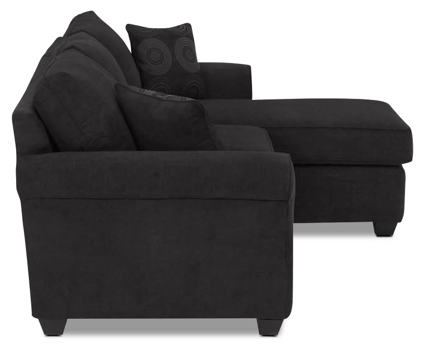 Althea 2-Piece Sectional with Right-Facing Chaise - Black - Image 6