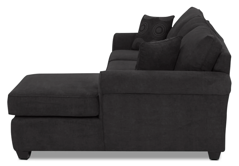 Althea 2-Piece Sectional with Right-Facing Chaise - Black - Image 7