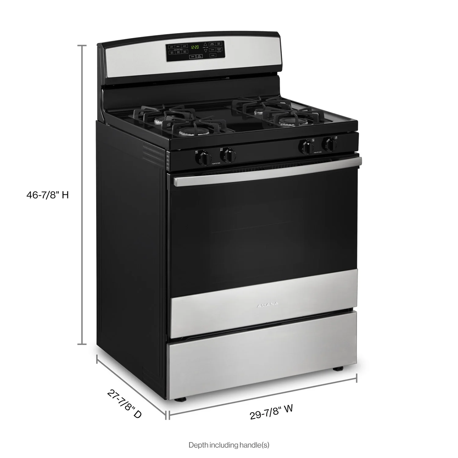 Amana 30" Stainless Steel Gas Range (5.00 Cu Ft) - AGR6603SMS - Image 2