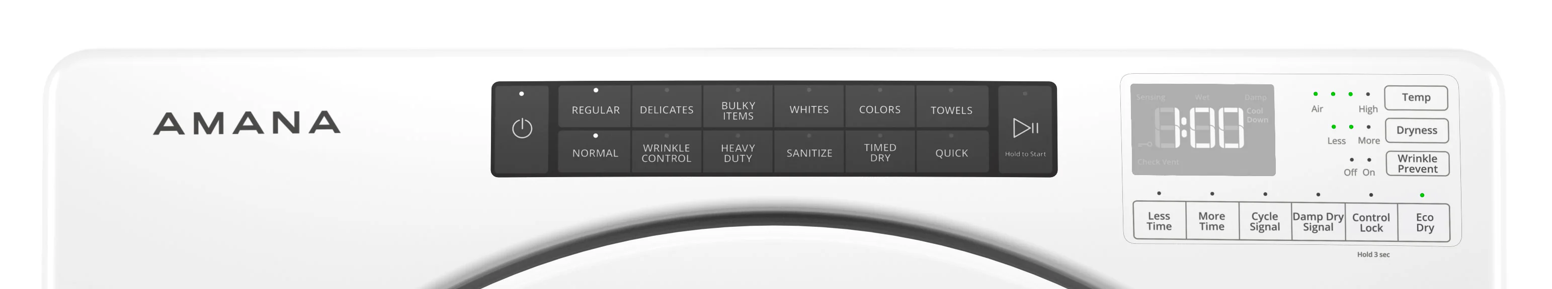 Amana White Electric Dryer (7.4 Cu.Ft.) - YNED5800HW - Image 3