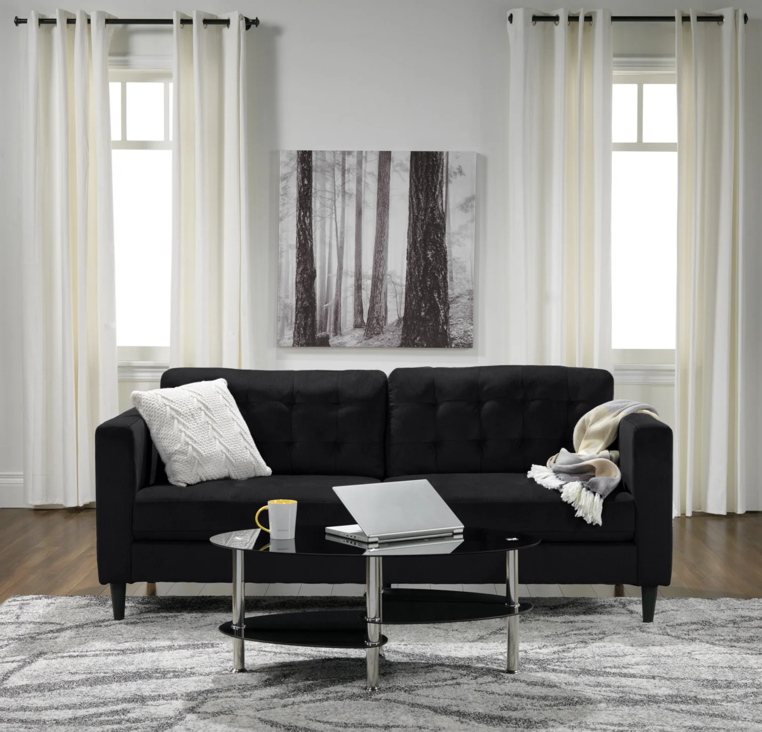 Anthena Sofa, Loveseat and Chair Set - Charcoal - Image 7