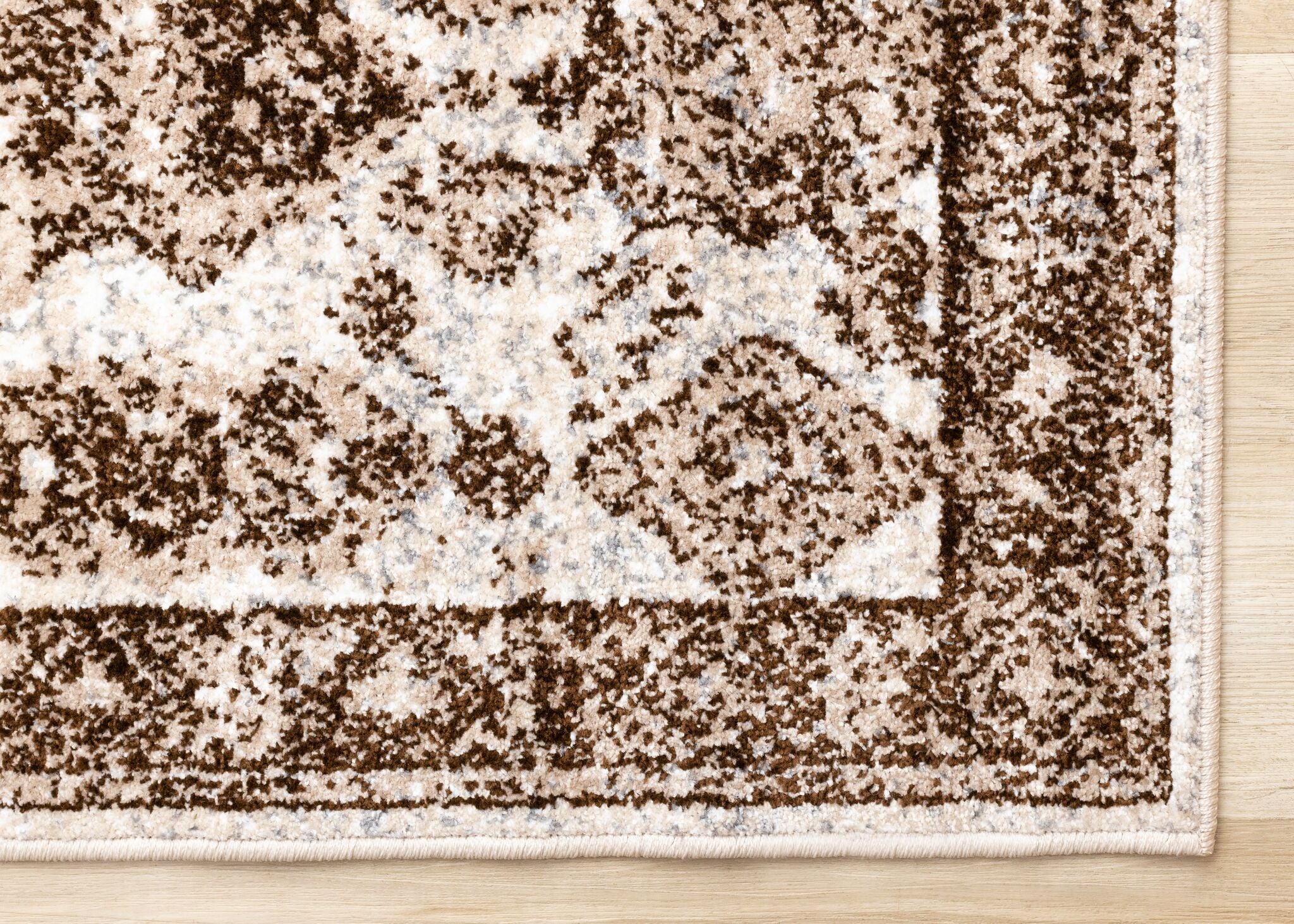 Antique Charm 5'3" x 7'7" Distressed Classic Area Rug - Brown, Grey, White - Image 6
