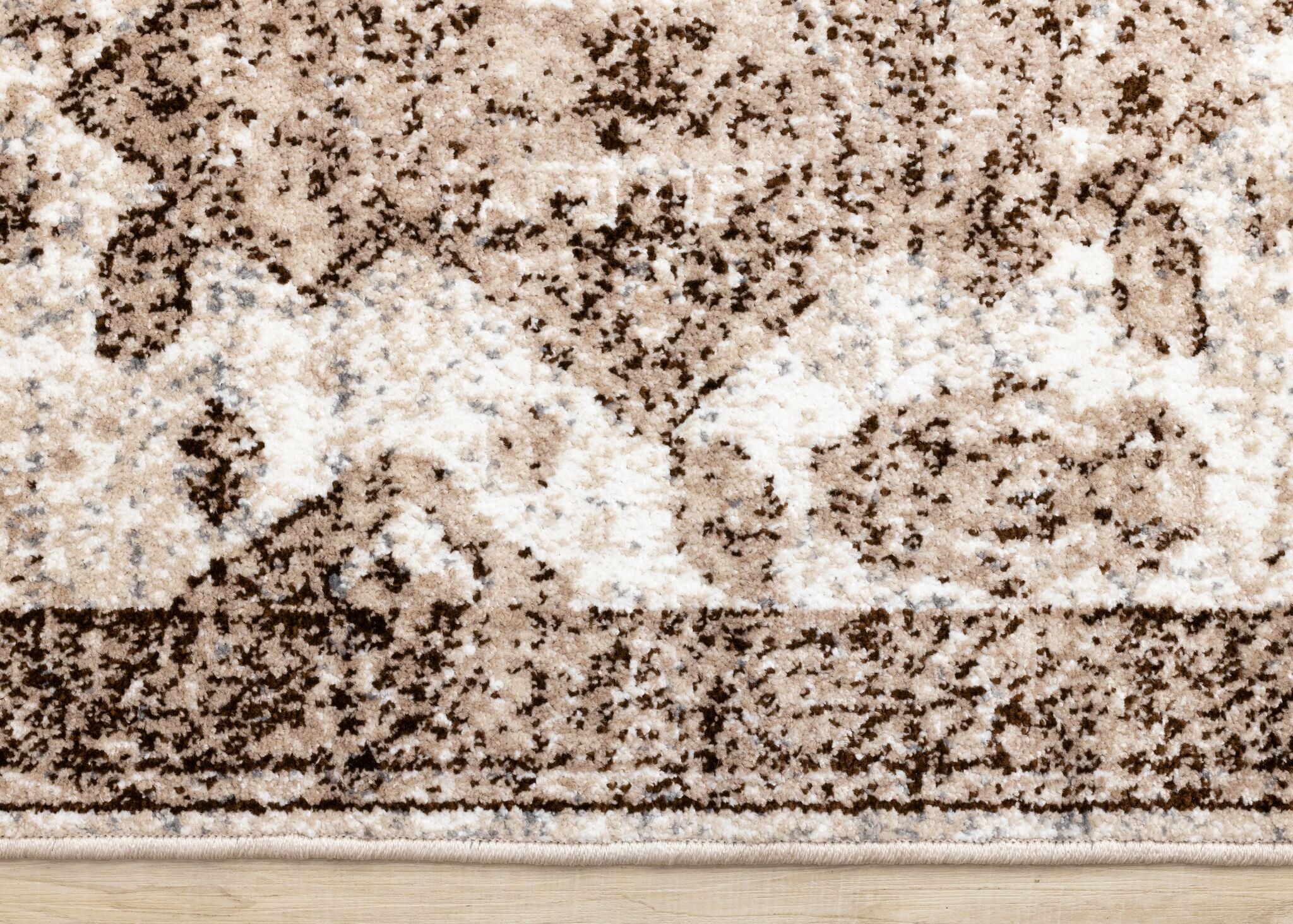 Antique Charm 6'7" x 9'6" Distressed Classic Area Rug - Brown, Grey, White - Image 6