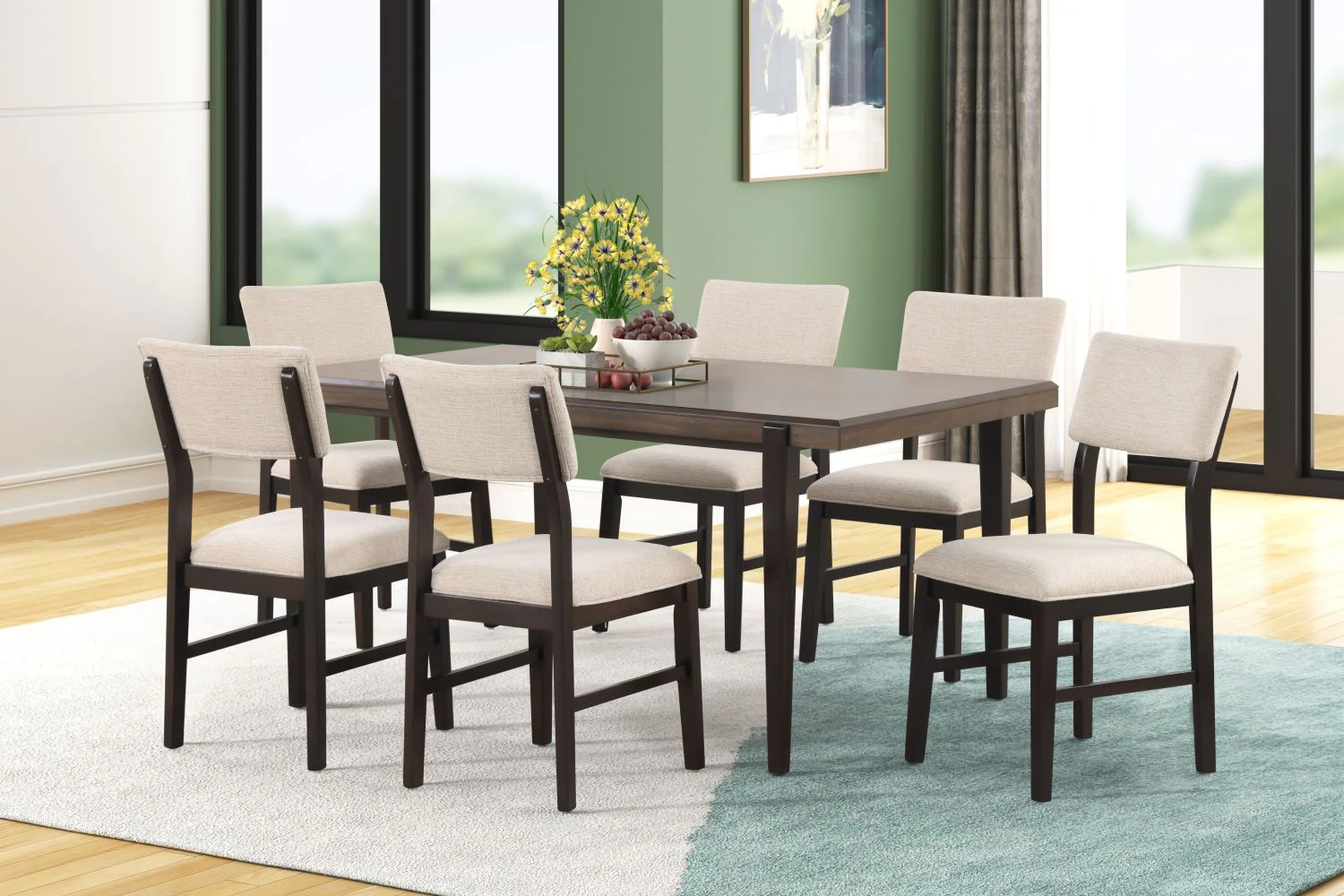 Arabella Side Chair With Upholstered Back - Black, Brown - Image 2