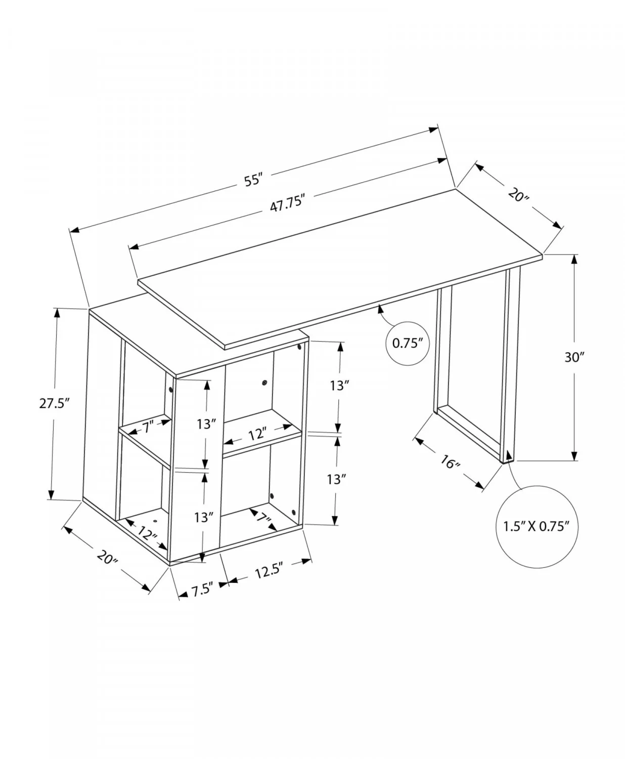 Arken Desk - White - Image 3