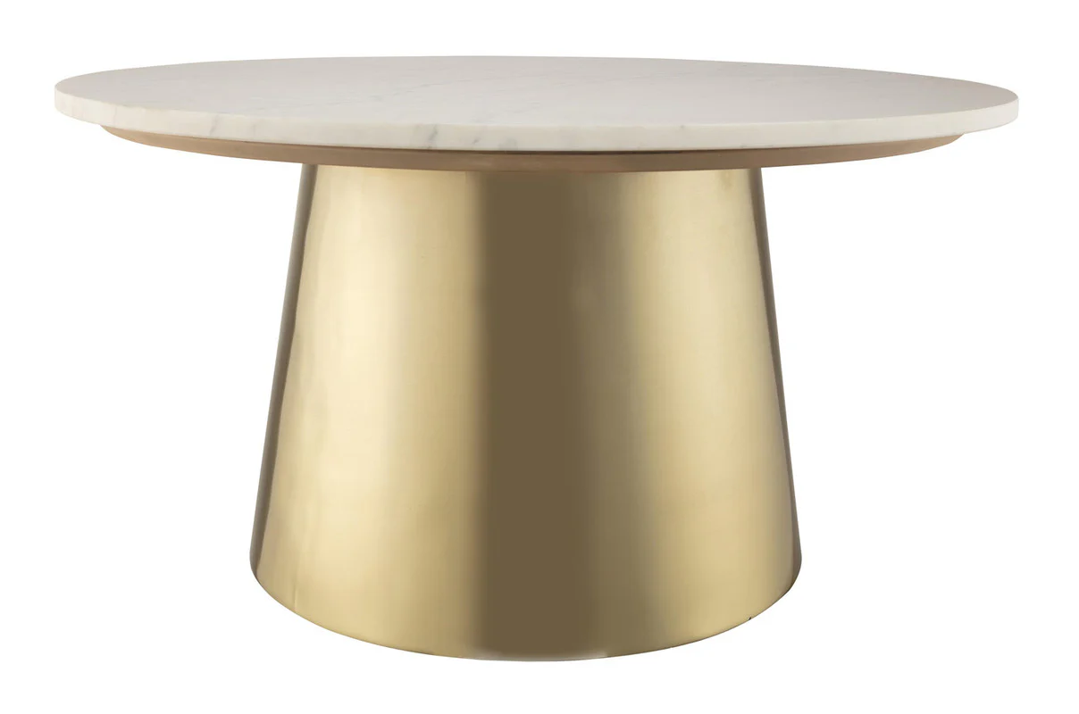 Asbes Coffee Table - Marble, Gold - Image 3