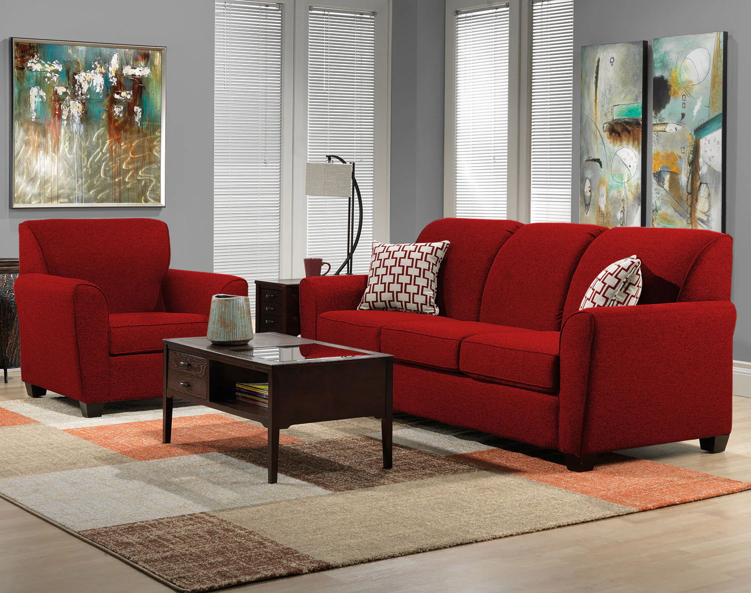 Ashby Queen Sofa Bed - Red - Image 2
