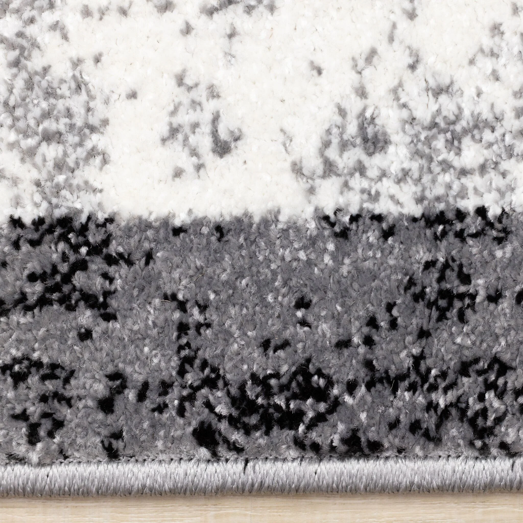 Ashwood 5'3" x 7'7" Distressed Lattice Area Rug - Grey, Black, White - Image 8