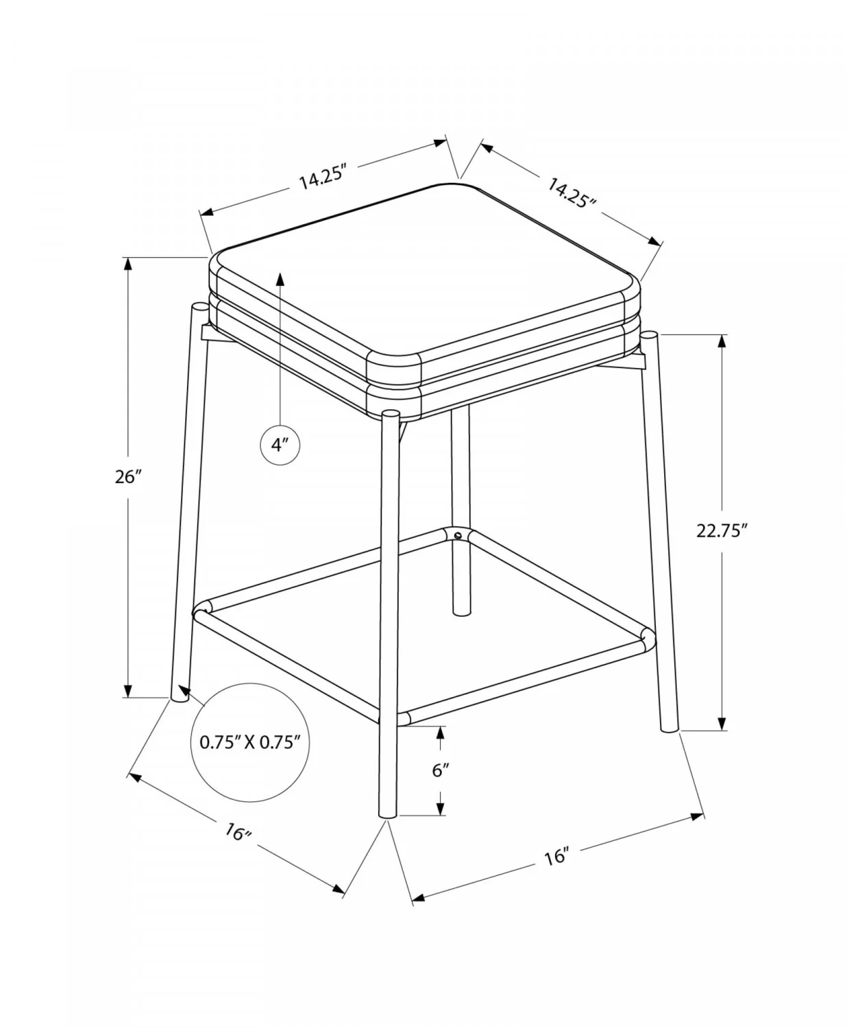 Aspen Counter Stool - White/Grey - Set Of Two - Image 3