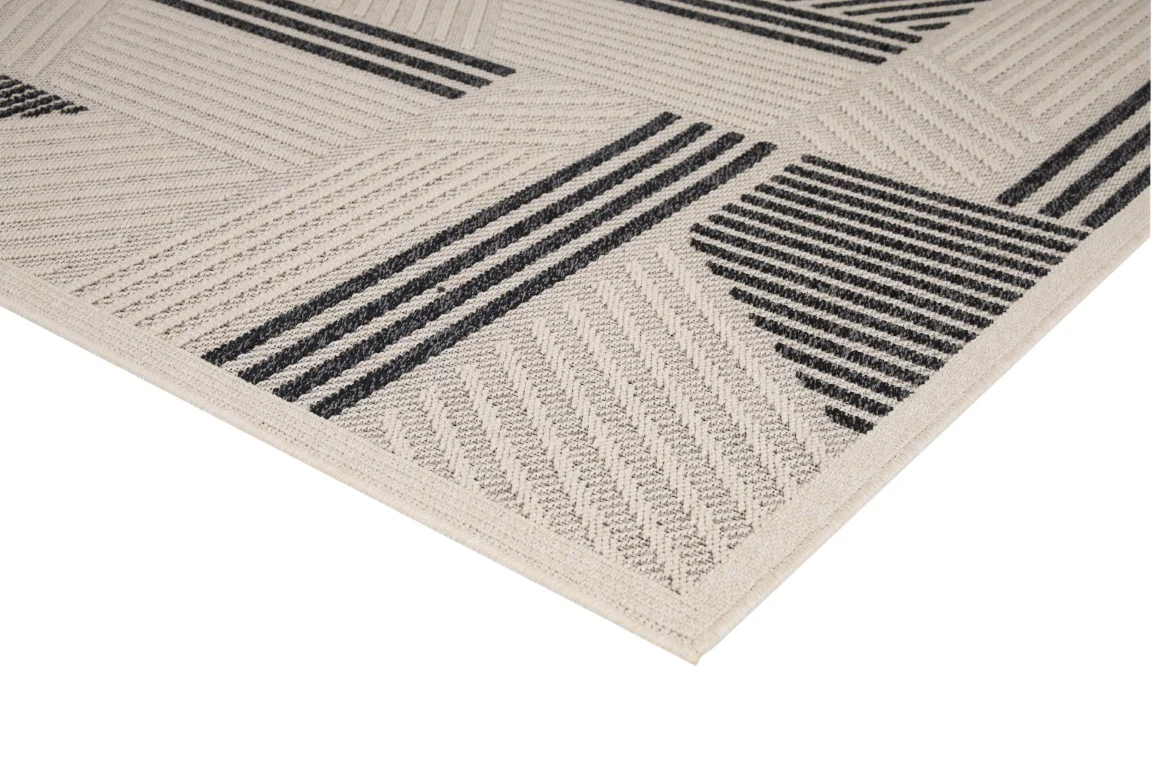 Assia Modern Outdoor Rug - 8' x 10' - Grey/Black - Image 3