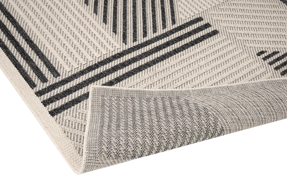 Assia Modern Outdoor Rug - 9' x 12' - Grey/Black - Image 2