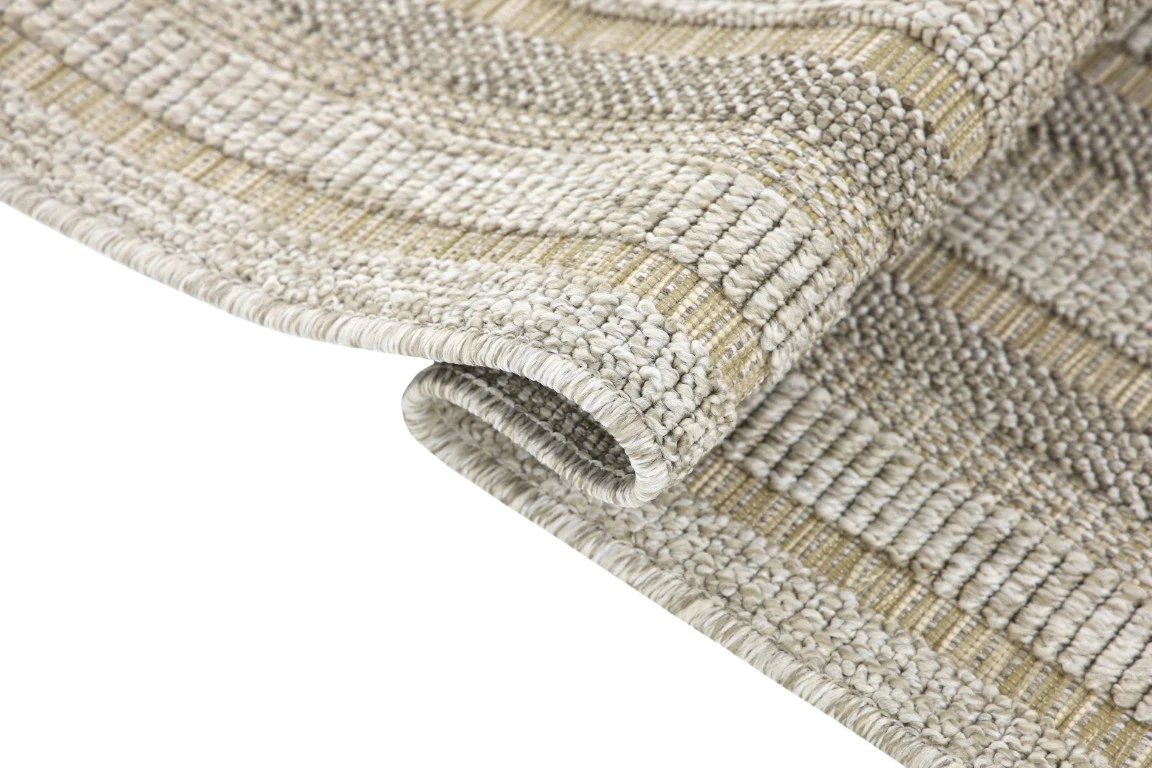Assia Rectangles Outdoor Rug - 4' x 6' - Beige - Image 3