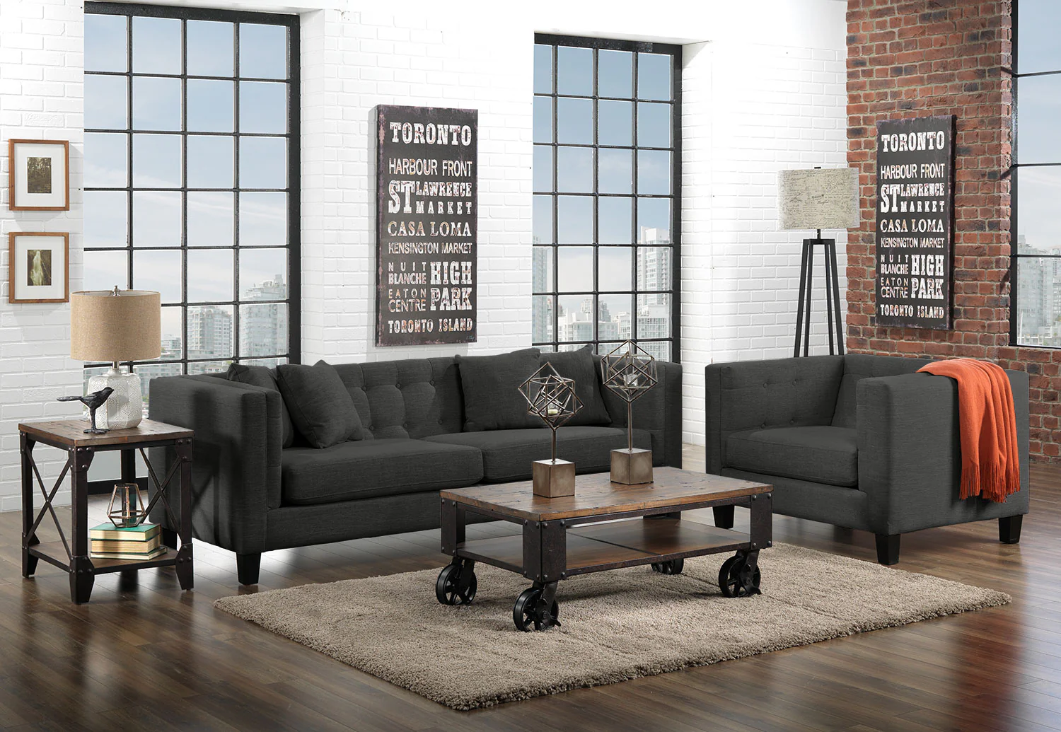 Astin Chair and a Half - Dark Grey - Image 2