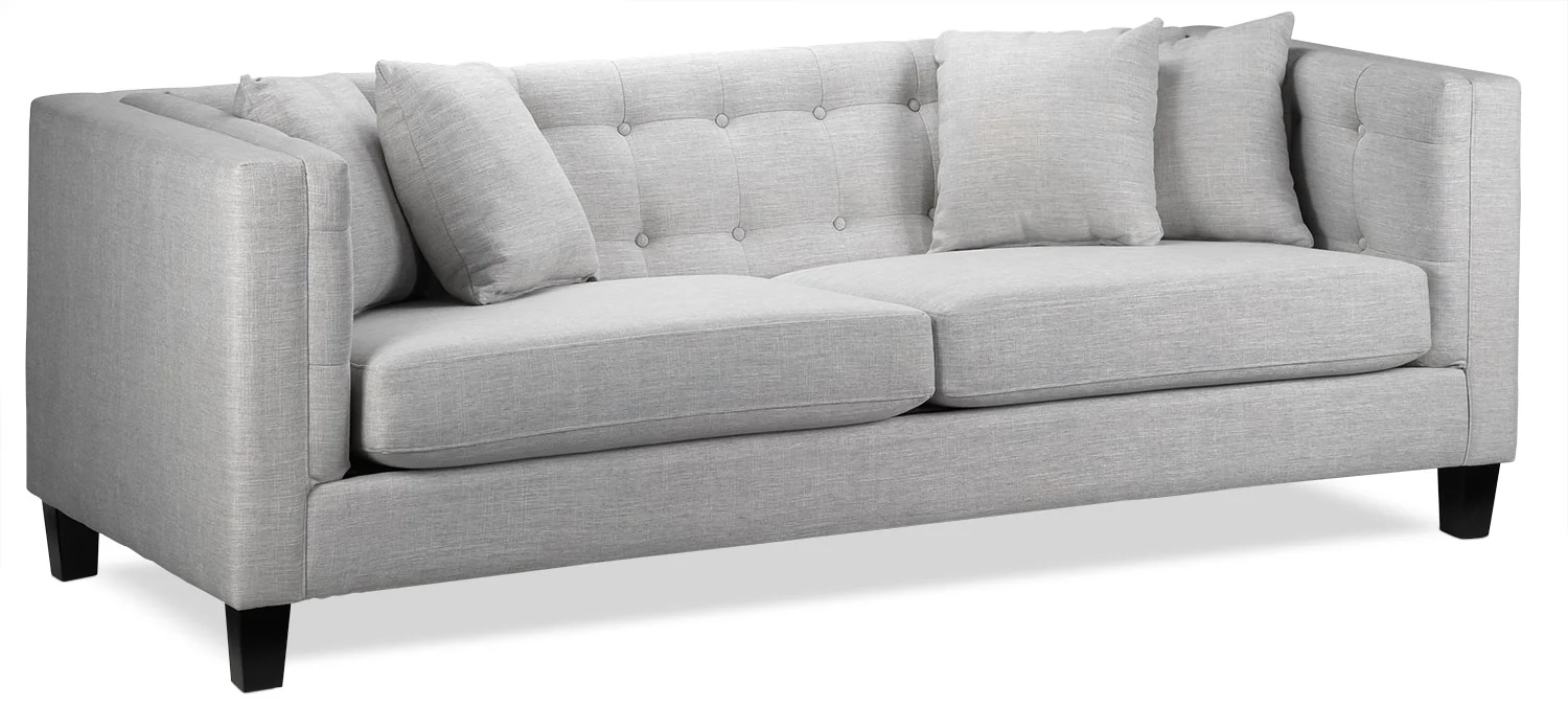 Astin Sofa and Loveseat Set - Grey - Image 3