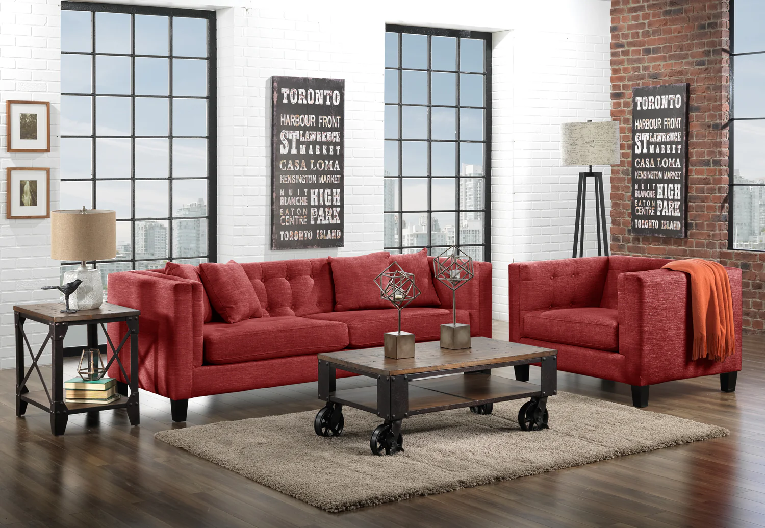 Astin Sofa - Red - Image 2